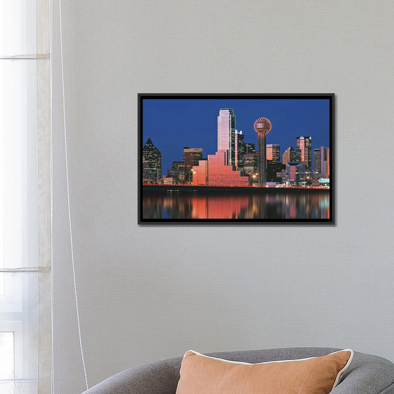 « digital composite, dallas, texas », reproduction de photo sur toile, H 18 po x l 26 po x P 1,5 po, Toile avec cadre noir