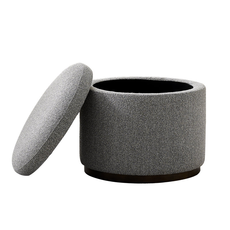 Repose-pieds rond 19,9 po avec rangement, Gris clair