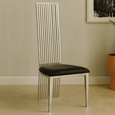 Florissant 46 cm H Upholstered Faux Leather Slat Back Dining Chair