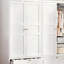 White Metal Wardrobe With Doors And Hanging Rods, Double Drawers For Storage, Suitable For Bedroom Walk-In Closets.