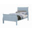 Mobilier de chambre à coucher en bois massif avec lit à panneaux et lit simple bleu-974937648-974937649
