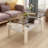 Fraiya Rectangle Coffee Table with Tempered Glass & MDF Storage Shelf, Modern Living Room or Office Center Table-1752602306-1754308173