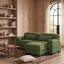 Canapé d'angle en L inspiré des nuages ​​avec pouf - 2 places, en velours côtelé, design modulable pour salon ou chambre