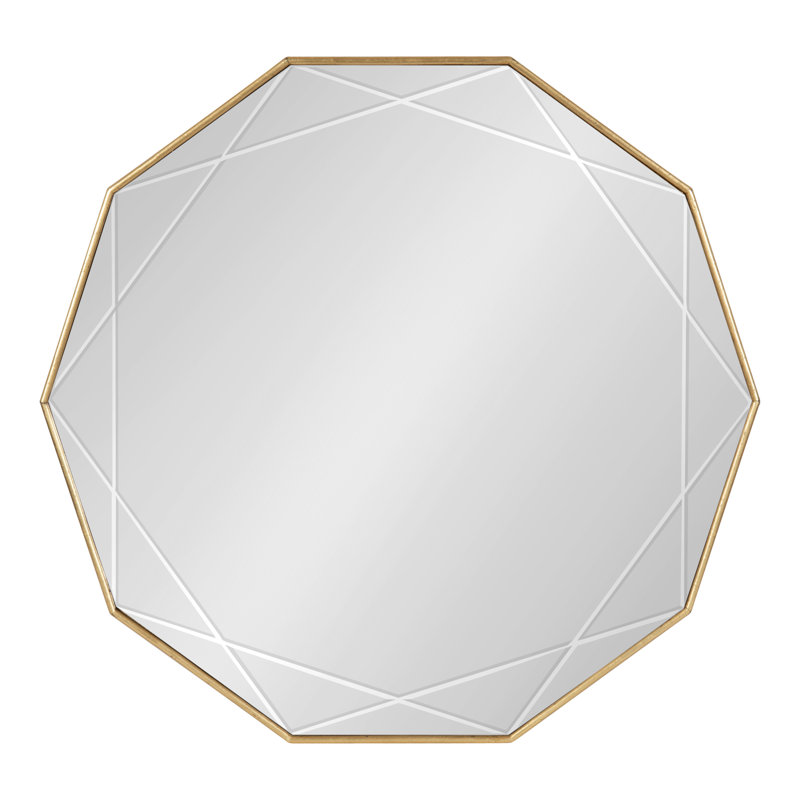 Gold Geometric Sunburst Round Vanity Wall Mirror