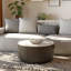 Table basse ronde en marbre blanc Bensinger