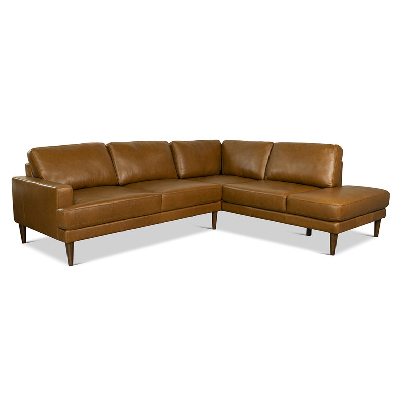 Canapé modulaire en cuir 2 pièces Patterson, Orienté à droite
