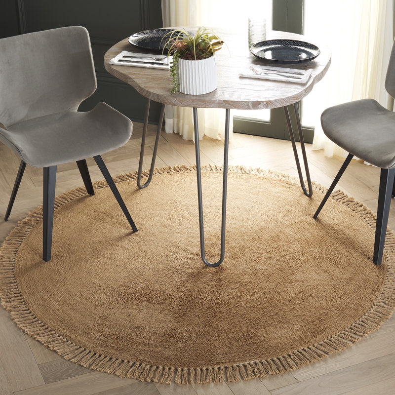 Tapis brun clair Easy Care 221, Rond 5 pi