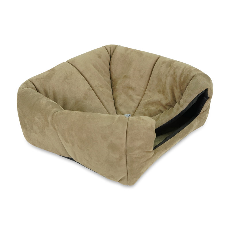 Lit pour chien à capuche, Petit (l 13,8 po x P 13,8 po x H 13,8 po), Beige
