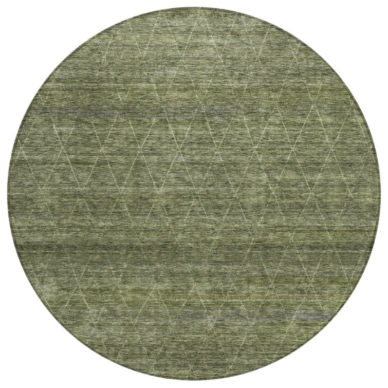 Machine Washable Indoor/Outdoor Chantille ACN1165 Olive