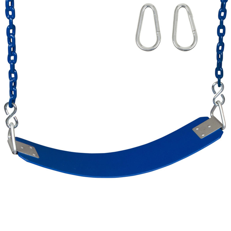 Ceinture commerciale en polymère de 8,5 pi Chaîne enduite, Bleu, 66 po