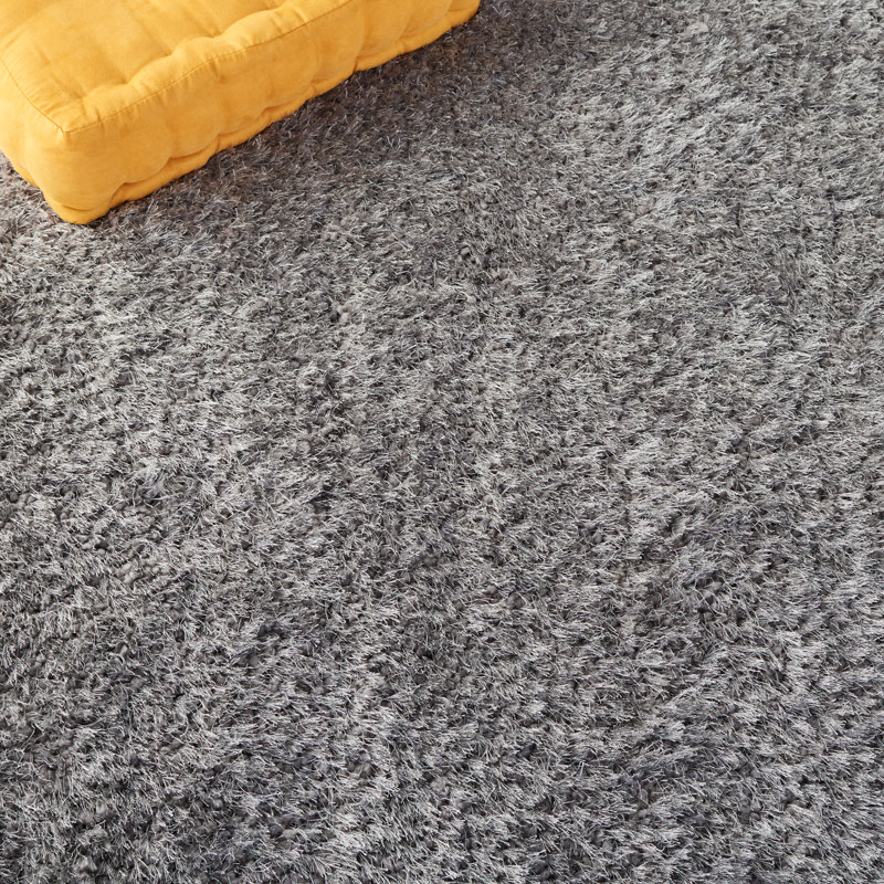 Jayne Shag Hand Tufted Performance Solid Color Rug, Round 4'