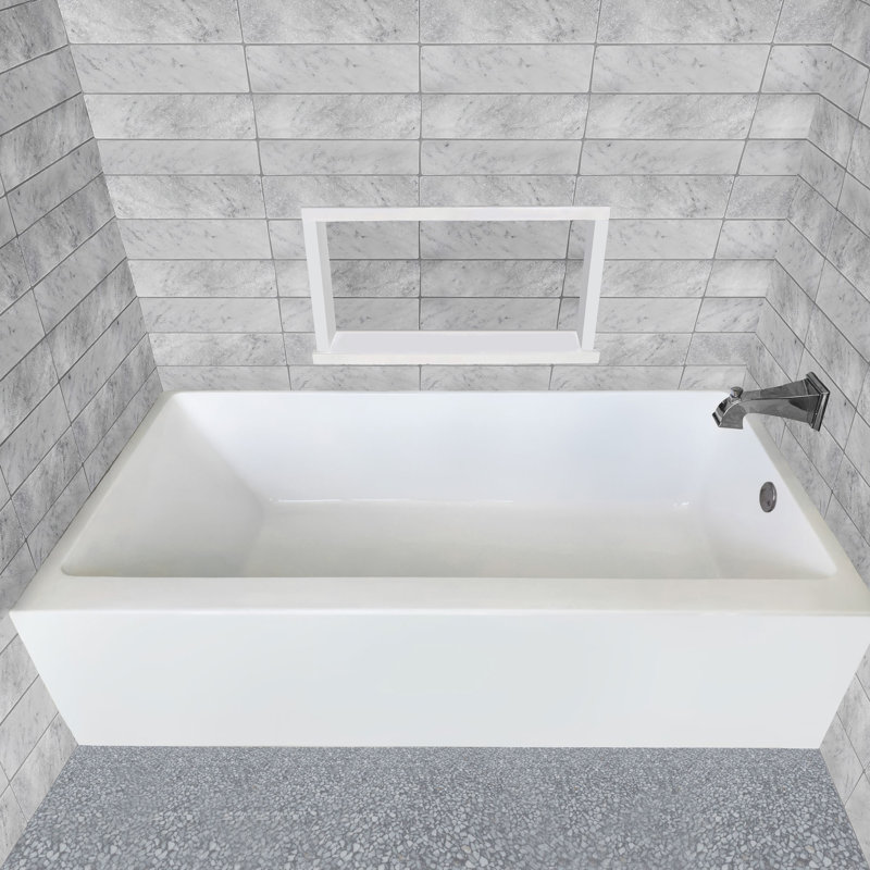 Whitehaus Collection 60" x 30" Alcove Soaking Bathtubs With Drain Hole Options, Right