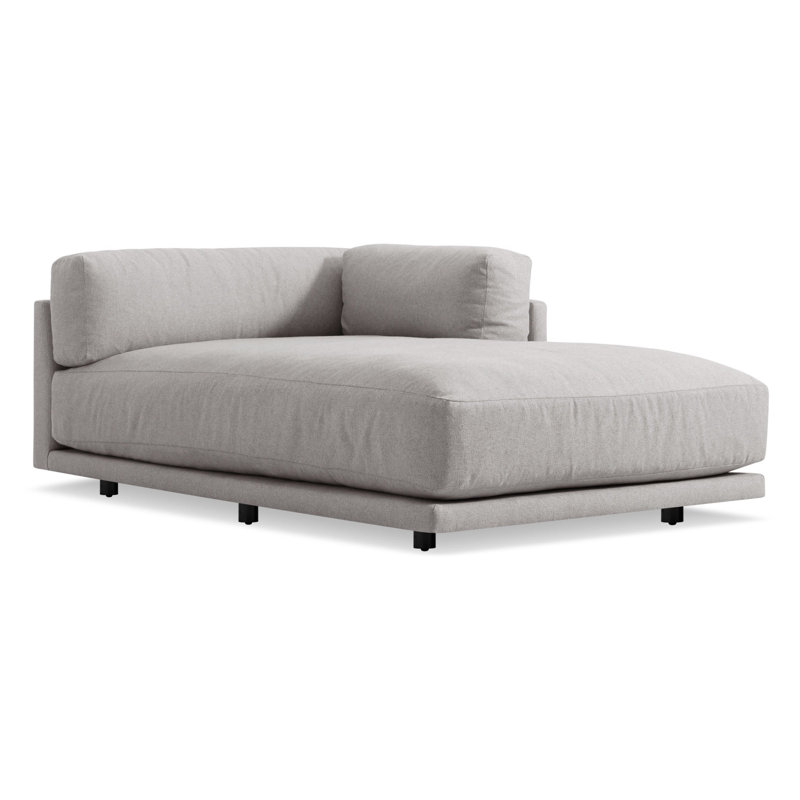 Canapé modulaire 51 po méridienne Sunday, Natté texturé gris Agnew, Faisant face à la droite