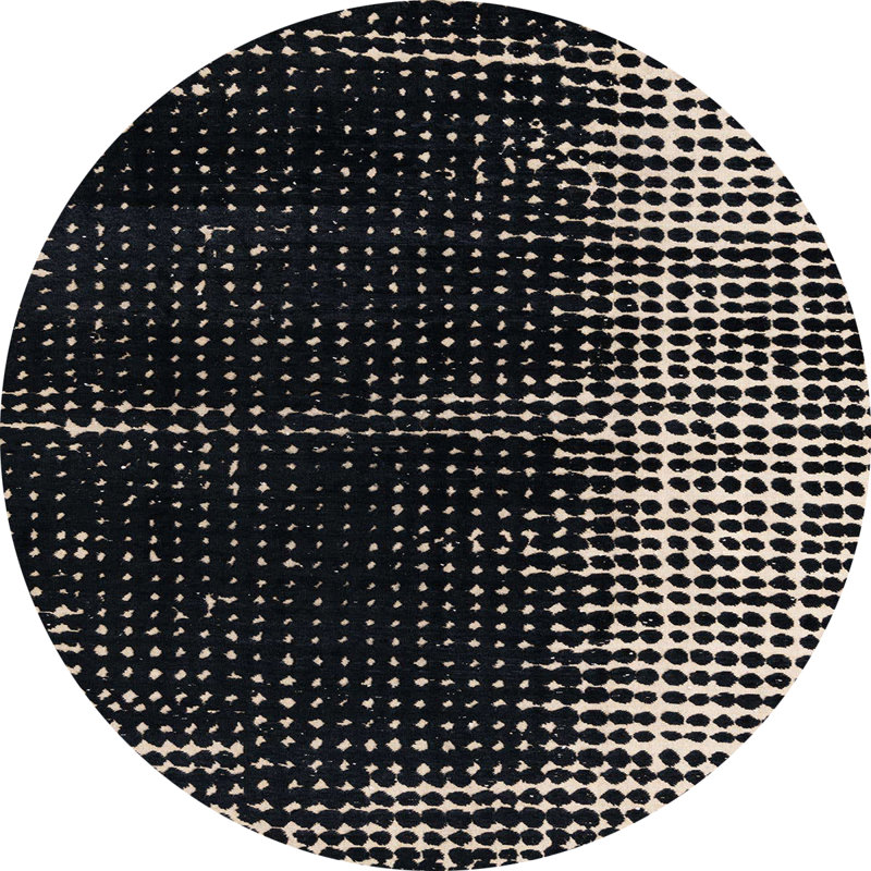 Tapis abstrait moderne 4393, Rond 5 pi