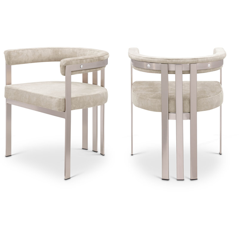 Fauteuil en velours Marcello Kenlea, Velours beige