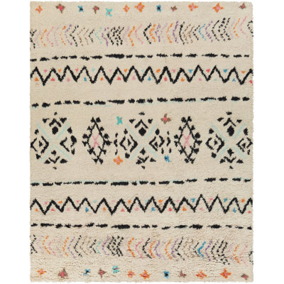 Riad Hand-Knotted Neutral/Black Area Rug