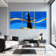 Ensemble de 3 impressions sur toile abstraites bleues et bleues-754876307