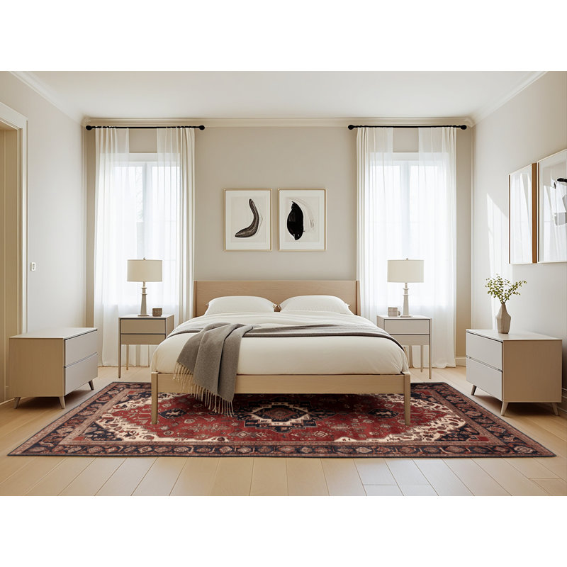 Machine Washable Turkish Brown Area Rug, Rectangle de 5 pi x 8 pi