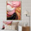 «Whimsical Lquid» rose et or Glam Art - formes abstraites sur toile