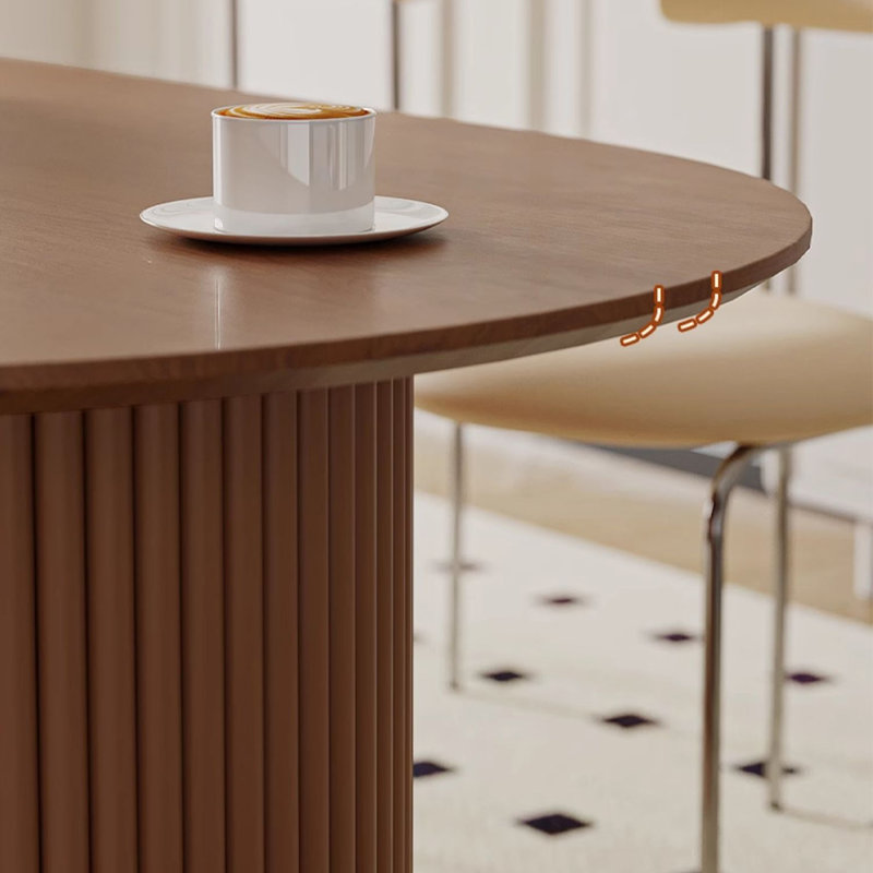 Tables de salle à manger ovales brunes en bois massif, H 29,53 po x L 94,49 po x l 39,37 po