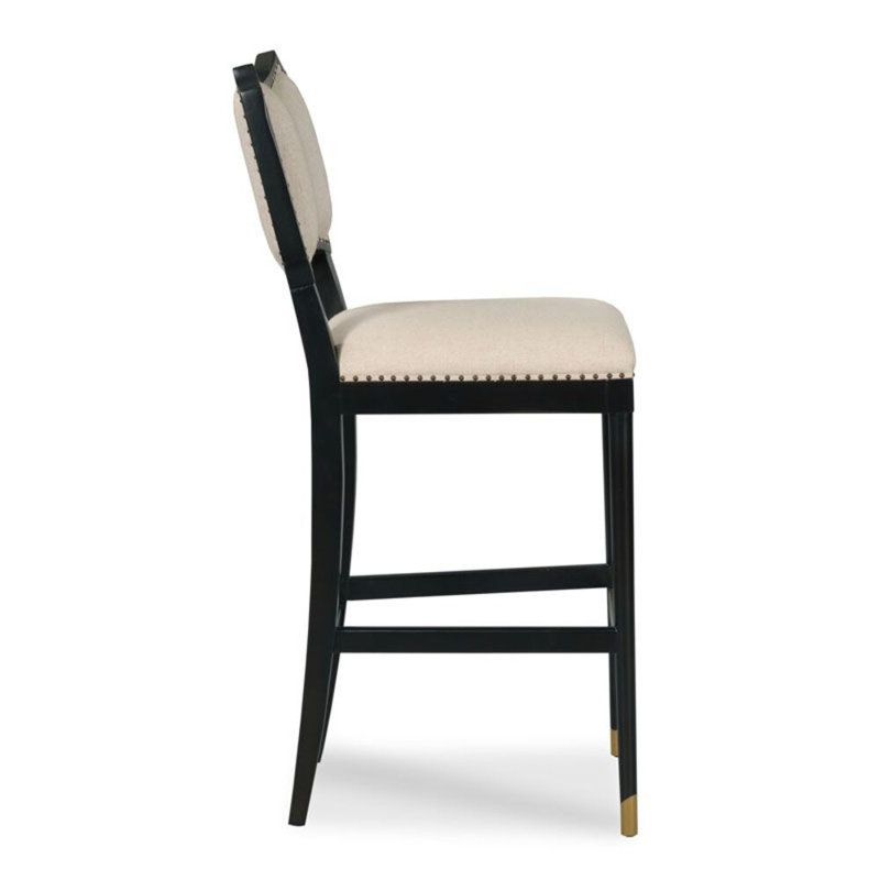 Tabouret de bar et de comptoir Powers, Tabouret de comptoir (siège d'une hauteur de 24,5, Amsterdam noir