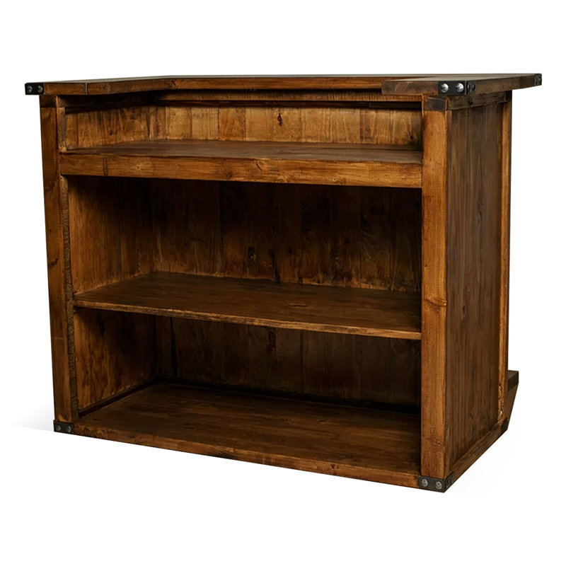 Retro Rectangular Solid Wood Reception Desk, 55.12