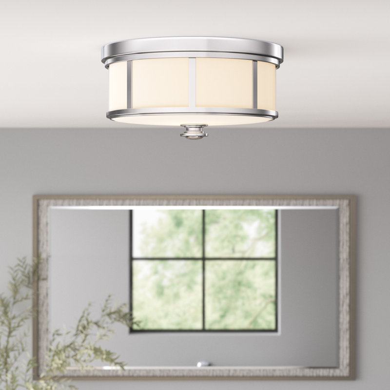 Alyvia Glass Flush Mount, Brushed Nickel