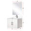 Meuble-lavabo blanc l 24 po x P 22 po, comptoir et miroir en marbre, robinet inclus, égratignures et taches