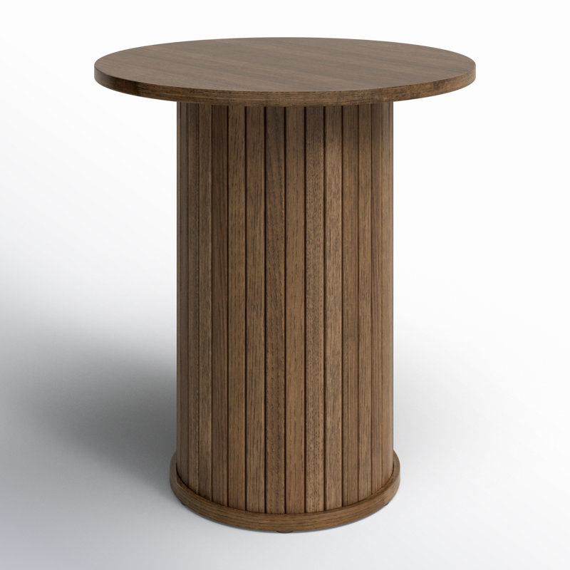 Iris End Table, Smoked Oak