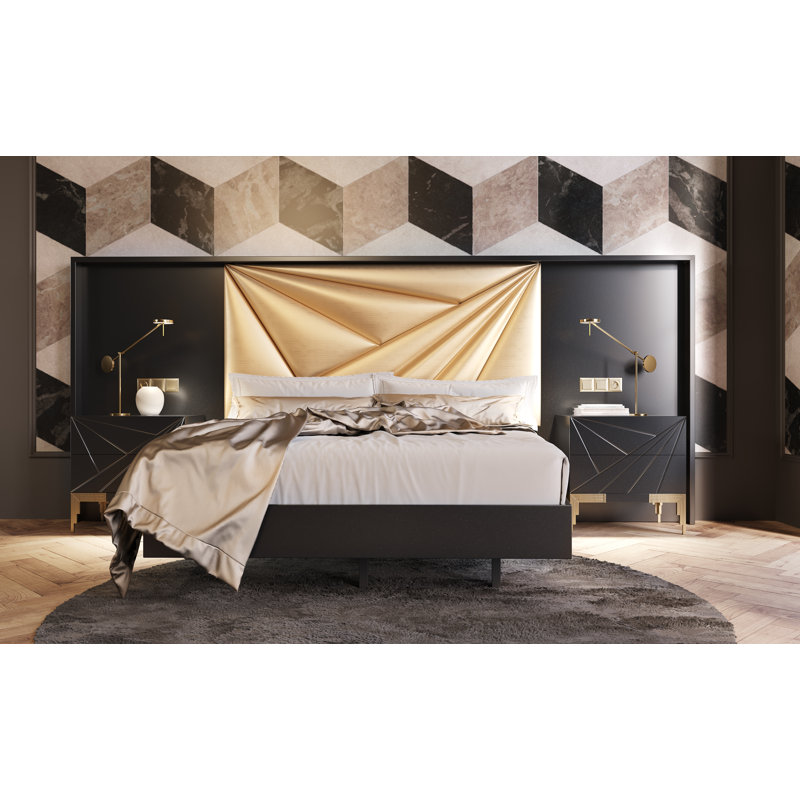 Piece Bedroom Set, King, 5 Pcs: Bed, 2 Nightstands, Dressers Mirror, Chest