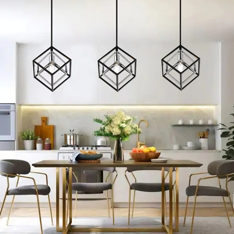Luminaire suspendu géométrique réglable à 1 lumière avec finition double Natyia