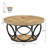Round Coffee Table,80cm Round Wood Center Table, Farmhouse Large Circle Coffee Tables With 2-tier Storage