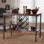 Table bistro industrielle et brune avec cage à vin Baxton Studio Vintner
