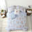 Blue Floral Bedding Sets, Twin XL Microfiber Comforter Set, Ruffled Edge