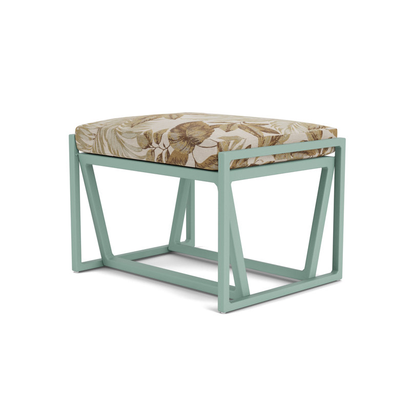 Summit Outdoor Ottoman, Sea Glass, Botanic Willow
