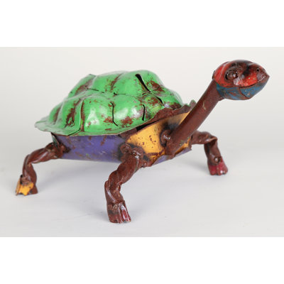 Figurine de tortue moyenne en métal recyclé