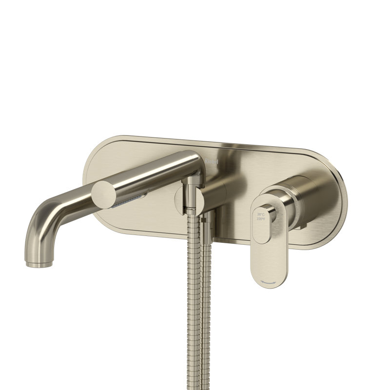 Garniture de robinet de baignoire thermostatique / à pression équilibrée murale Arca, Nickel brossé