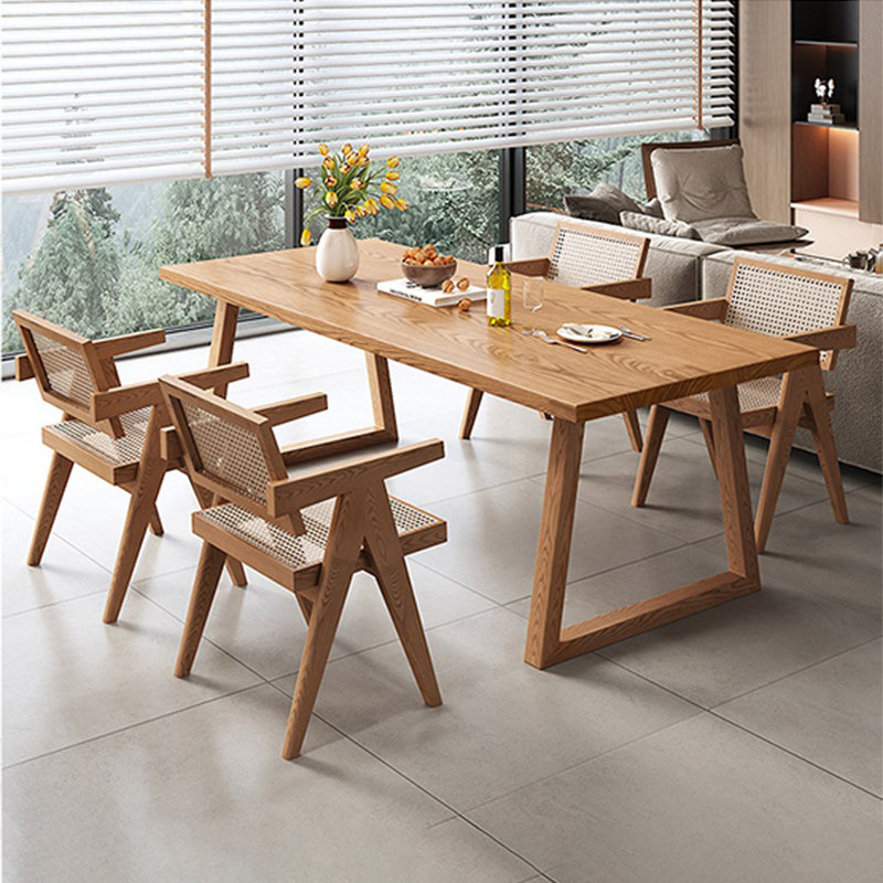 Classic solid wood table set, 29.52"H x 78.74"L x 31.49"W