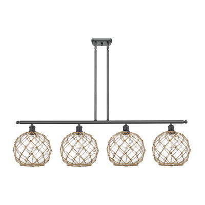 Luminaire suspendu linéaire à 4 lumières pour îlot de cuisine Hilderbrand