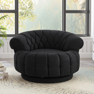 Fauteuil d'appoint pivotant à 360 ° Fauteuil pivotant demi-tonneau Fauteuil club rond pour salon et chambre à coucher
