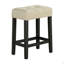 Ensemble de salle à manger à deux tons de style transitionnel noir 3 pièces table 2X tabourets capitonnés beige sièges salle à manger