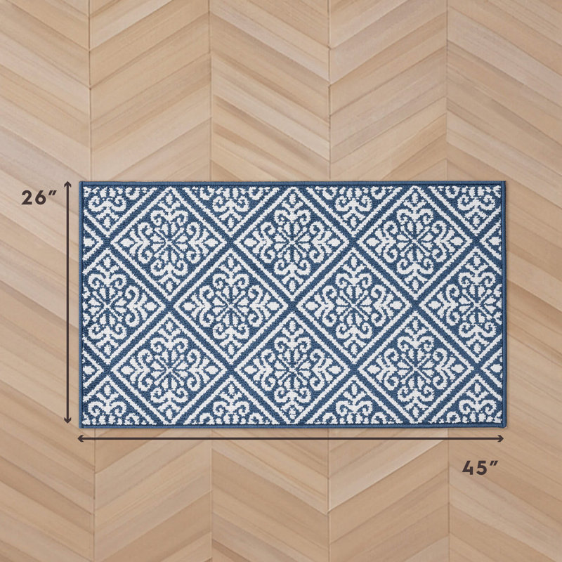 Laura Ashley Austell Two-Tone Machine Washable All Loop Tufted Rugs 1-Piece, Rectangle 2'2" x 3'9"