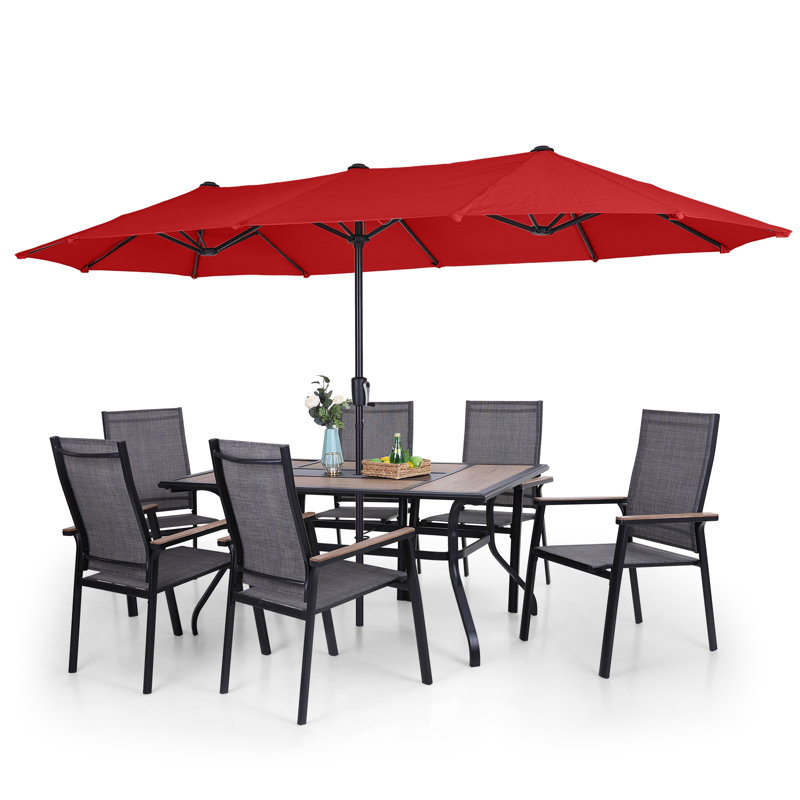 6 - Person Patio Dining Set with Rectangular Table