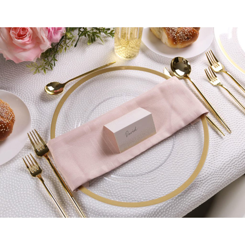 Assiettes rondes blanches 13 pouces avec bordure dorée 32 invités Ecoqualité, 40