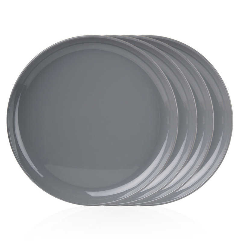 Stacking Melamine 12 Piece Dinnerware Set, Service For 4, Gray