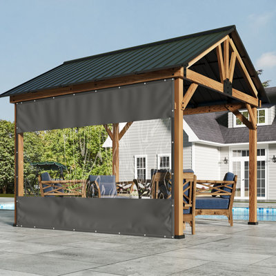 All-Weather Resistant Clear Panel Outdoor Curtain | Multi-Size Privacy Screen & Blackout Solution for Pergola, Porch & Gazebo