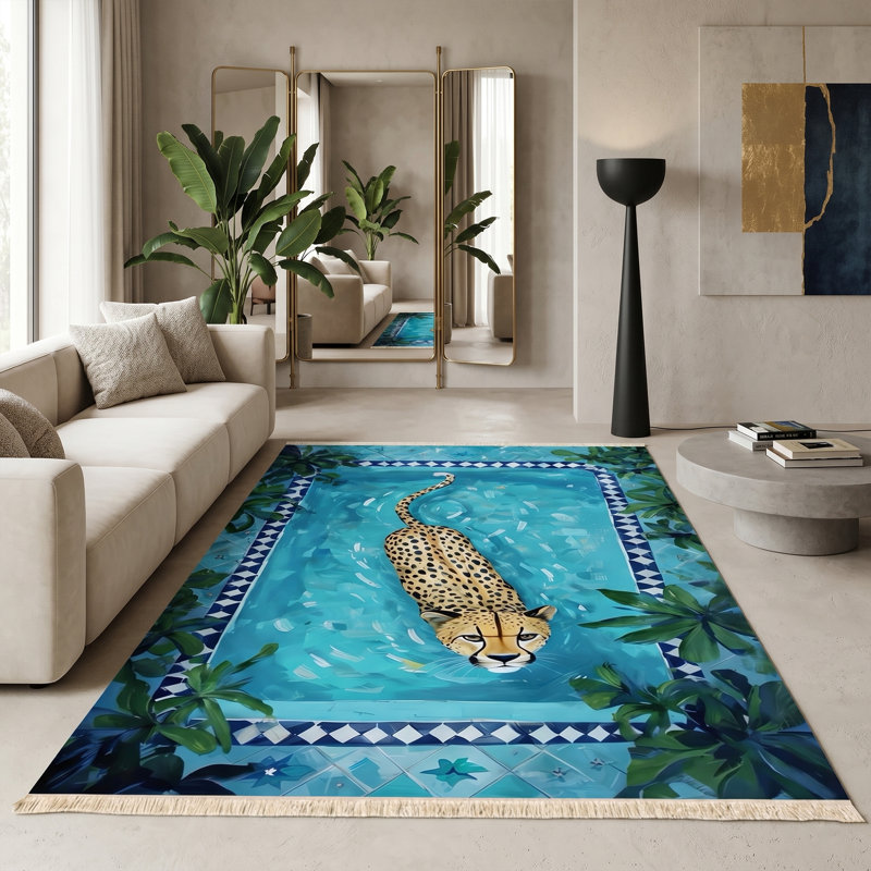 Tapis guépard 7 pi x 10 pi