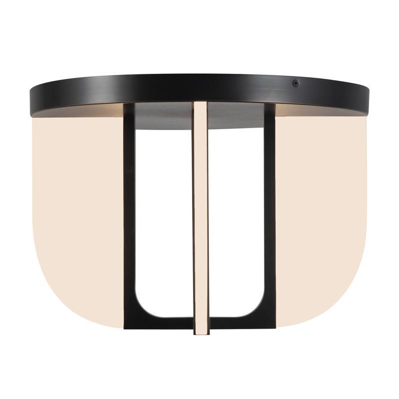 Anders 17-in Black dimmable LED Semi-Flush Mount, Oil Rubbed Bronze