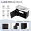 Meuble-lavabo mural 28 po avec lavabo en céramique blanche et porte à fermeture en douceur, emballage KD, chêne foncé-1870788463