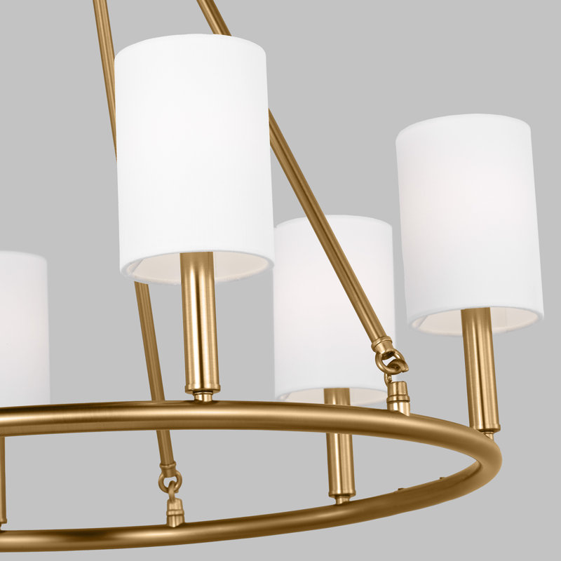 Grand lustre 6 lumières Egmont, Laiton satiné